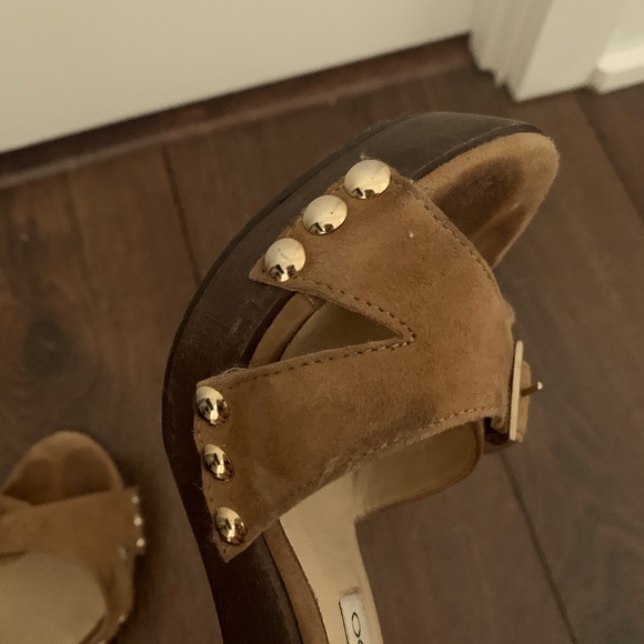 Jimmy Choo heeled sued sandals. - Picture 7 of 9